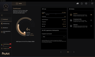 Opciones de GPU de ProArt Creator Hub