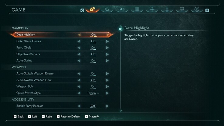 Hay un número abrumador de opciones de personalización en Doom The Dark Ages