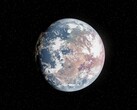 Ilustración de un artista que muestra un exoplaneta en el espacio.