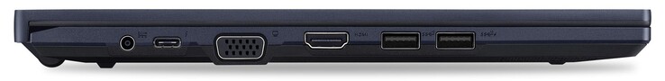Lado izquierdo: Conector de alimentación, Thunderbolt 4, VGA, HDMI, 2x USB-A 3.2 Gen2