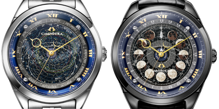 Los relojes Citizen Campanola Cosmosign Constellation Chart (izquierda) y Moon Phase (derecha). (Fuente de la imagen: Citizen)