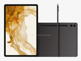 Se espera que la Galaxy Tab S9 FE Plus se lance a finales de este año con una pantalla de 12,4 pulgadas. (Fuente de la imagen: @OnLeaks & WolfofTablet)