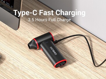 El plumero de aire eléctrico sin cable Gooloo F3 cuenta con una batería de 5.000 mAh (Fuente de la imagen: Gooloo)