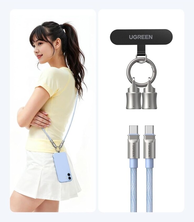 El cable de cordón USB-C a USB-C de Ugreen