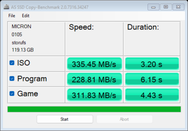 Prueba comparativa de copia AS SSD