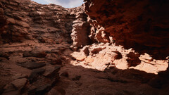 Son unas rocas muy bonitas. Esta escena se ha renderizado a 1080p y se ha escalado a 4K mediante la Superresolución Temporal de Unreal Engine 5. (Imagen vía Epic Games y Unreal Engine)