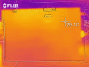 Temperaturas de la superficie de la carcasa inferior en reposo