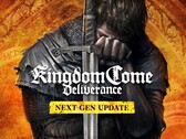 Material gráfico promocional de Kingdom Come: Deliverance next-gen update que muestra a Henry sosteniendo una espada.