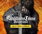 Material gráfico promocional de Kingdom Come: Deliverance next-gen update que muestra a Henry sosteniendo una espada.