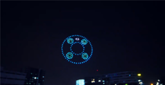 Los aviones teledirigidos toman una forma inspirada en Mate 40 sobre Beijing. (Fuente: MyDrivers)