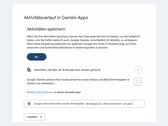 Página de configuración de Google en la que se muestra el interruptor «Mantener actividad» activado