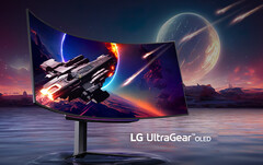 El UltraGear OLED 45GS96QB tiene certificación VESA DisplayHDR 400 True Black, en la imagen 45GR95QE. (Fuente de la imagen: LG)