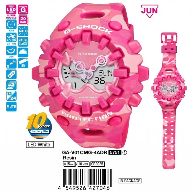 El reloj Casio G-Shock GA-V01CMG-4A