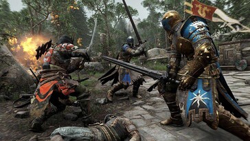 Imagen del juego For Honor que muestra a caballeros luchando. (Fuente de la imagen: Steam)