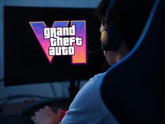 Configuración de juego con el logotipo de GTA 6 en el monitor