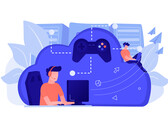 Ilustración de juego en la nube con múltiples usuarios conectados a través de una infraestructura central (Fuente de la imagen: vectorjuice vía Freepik)