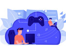 Ilustración de juego en la nube con múltiples usuarios conectados a través de una infraestructura central (Fuente de la imagen: vectorjuice vía Freepik)