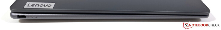 A la izquierda: USB-C 4 con Thunderbolt 4 (40 Gbit/s, DisplayPort 1.4, Power Delivery 3.0)