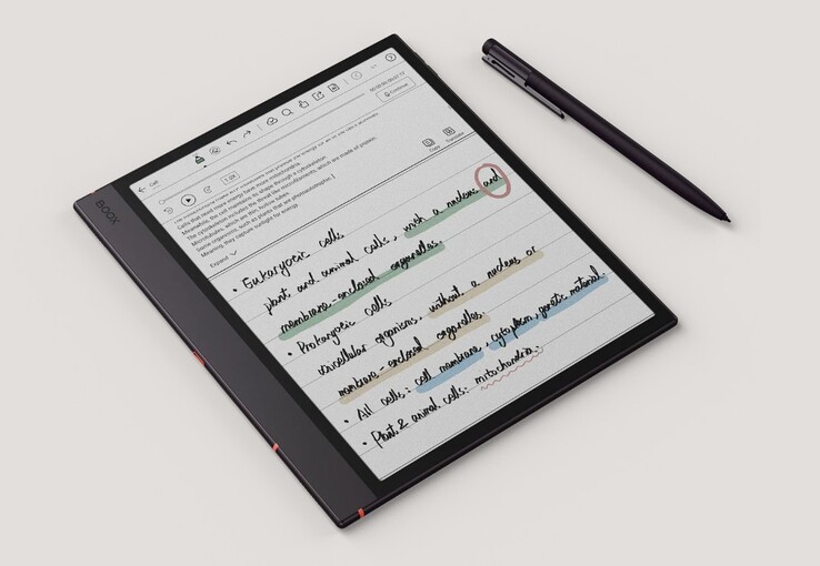 Los usuarios pueden tomar notas con el lápiz magnético o hablar para que la IA realice transcripciones en la tableta Boox Note Air6 C.