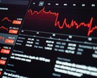 Un panel de control digital del mercado de valores que muestra el seguimiento financiero.