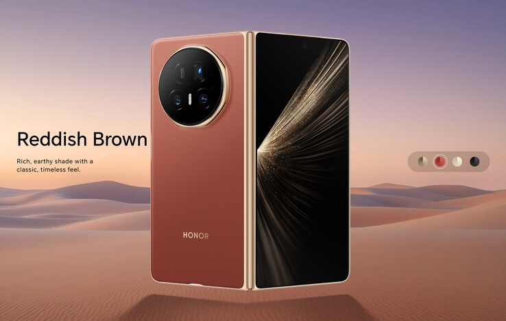 Las cuatro opciones de color globales de la Honor Magic V5 en la página web global Honor.