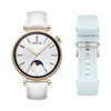 El Huawei Watch GT 4 Spring Edition Correa de piel blanca de 41 mm + correa de fluoroelastómero azul cristalino 2 en 1. (Fuente de la imagen: Huawei)