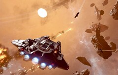 Captura de pantalla de la nave Jump mostrando la batalla espacial