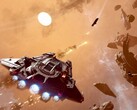 Captura de pantalla de la nave Jump mostrando la batalla espacial