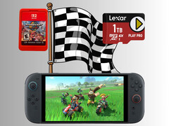Prueba de almacenamiento de Mario Kart World Switch 2 (Fuente de la imagen: Nintendo of America, Lexar con modificaciones)