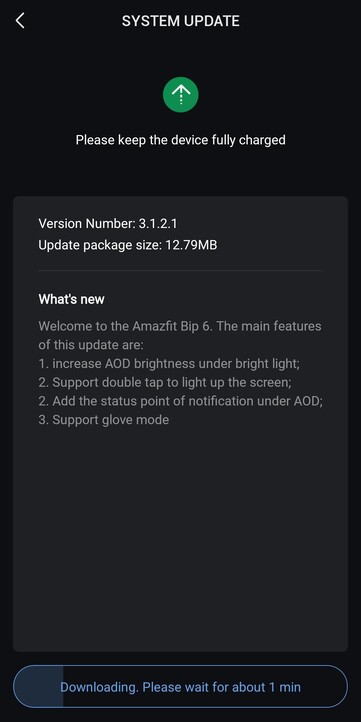 Las notas de la versión de software 3.1.2.1 para el smartwatch Amazfit Bip 6. (Fuente de la imagen: u/Grand_Permission3151 vía Reddit)
