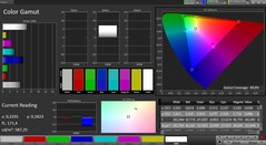 Espacio de color CalMAN (perfil: Lively; espacio de color: sRGB)