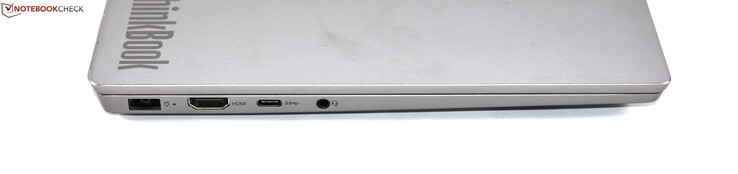 Lado izquierdo: Puerto de carga Slim-Tip, HDMI, USB 3.1 Gen 2 Tipo C, toma de 3.5 mm