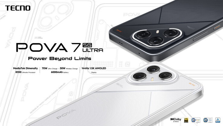 El Tecno Pova 7 Ultra 5G tiene una pantalla AMOLED 1.5K de 6,78 pulgadas (Fuente de la imagen: Tecno)