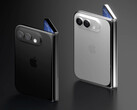 Una imagen renderizada conceptual del iPhone Fold en dos colores.