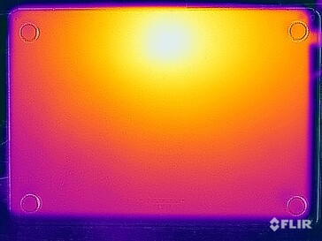 Distribución del calor en las pruebas de tensión (abajo)