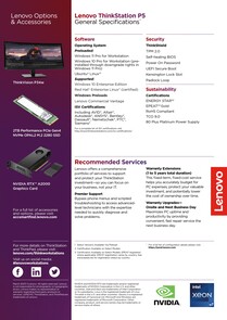 Lenovo ThinkStation P5 - Especificaciones cont. (Fuente de la imagen: Lenovo)