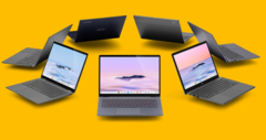 Los Chromebooks fabricados bajo la nueva iniciativa de Google Chromebook Plus tienen especificaciones más potentes de lo que suele ser habitual en el mundo ChromeOS. (Imagen: Google Chrome, logotipos de Intel, AMD y Ryzen, con modificaciones)