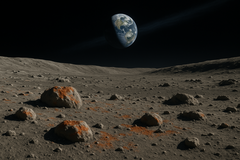 Se forma óxido en la Luna, causado por las partículas de oxígeno de la atmósfera terrestre que llegan a su superficie a través del llamado Viento de la Tierra. (Fuente de la imagen: OpenAI)