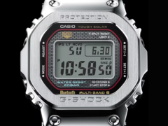 Se espera que el rumoreado reloj Casio G-Shock GMW-B5000D de la línea naranja sea similar al GMW-B5000D-1C de la línea roja (arriba). (Fuente de la imagen: Casio)