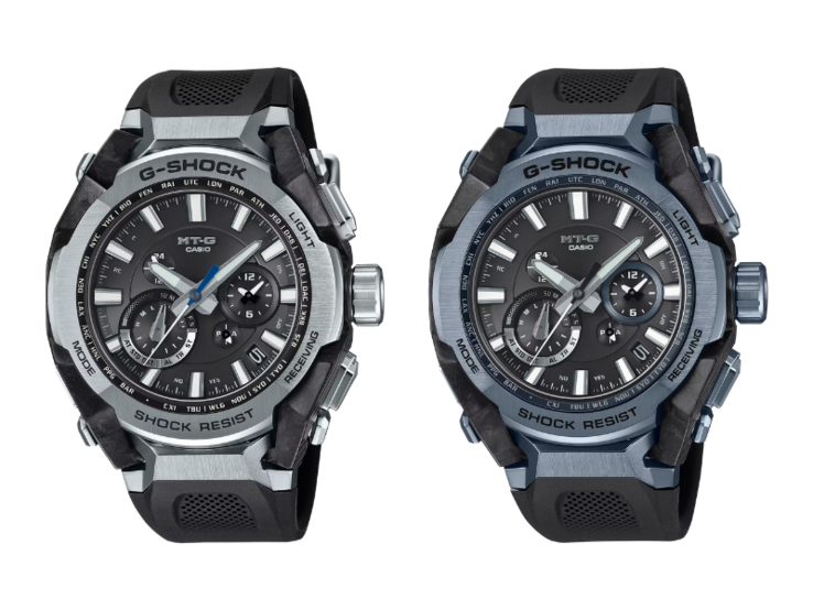 Los relojes Casio G-Shock MTG-B4000-1A (izquierda) y MTG-B4000B-1A2 (derecha). (Fuente de la imagen: Casio)