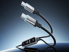 El cable de carga rápida 2 en 1 puede ofrecer hasta 140 W de potencia. En la imagen: una fotografía promocional en la que se muestran los dos puertos de salida USB-C.