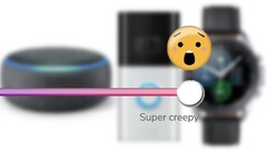 El Echo Dot, el Ring Doorbell y el Galaxy Watch 3 han sido considerados súper espeluznantes por Mozilla. (Fuente de la imagen: Mozilla/Amazon/Samsung - editado)