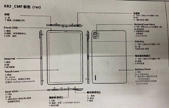 Posible boceto técnico del Mi Pad 5. (Fuente de la imagen: Weibo)