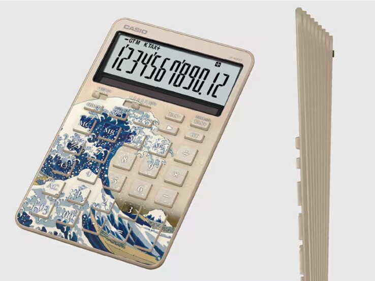 La calculadora Casio JF-M200-TJ-KHK inspirada en Hokusai. (Fuente de la imagen: Casio)