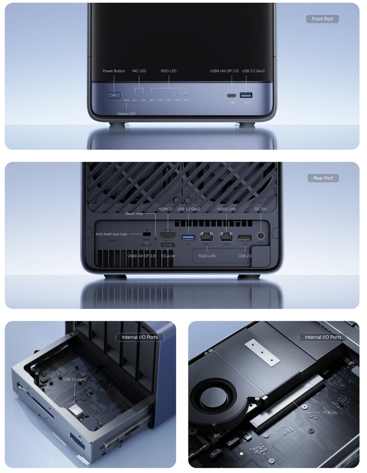 Puertos de conectividad del NAS N5 Air AI (Fuente de la imagen: Minisforum)