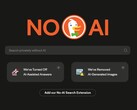 El motor de búsqueda de DuckDuckGo exhibe de forma destacada el cartel "Sin IA