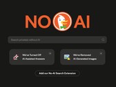 El motor de búsqueda de DuckDuckGo exhibe de forma destacada el cartel "Sin IA