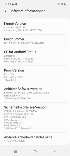 Samsung Galaxy M31s software