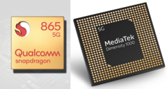 Qualcomm Snapdragon 865 contra MediaTek Dimensity 1000. (Fuente de la imagen: Gizguide/AnandTech - editado)