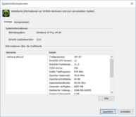 Información de hardware de Nvidia GeForce MX110